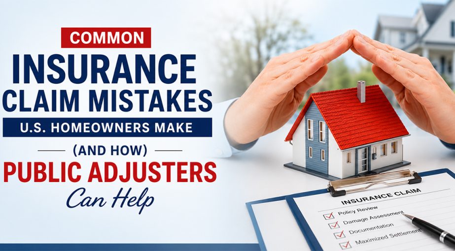 Common Insurance Claim Mistakes Made by U.S. Homeowners (and How Public Adjusters Can Help)