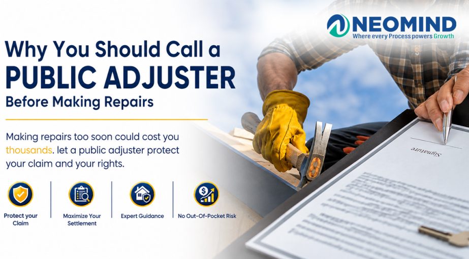 Why You Should Call a Public Adjuster Before Making  Repairs